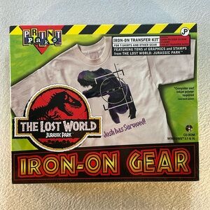 Vintage Jurassic Park The Lost World 1997 Print Paks Iron-on Gear